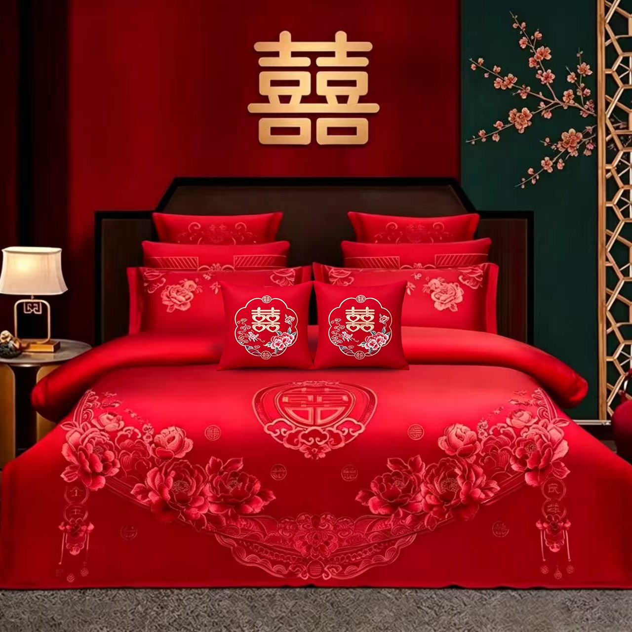 【喜洋洋/金玉良缘A】高端刺绣结婚婚庆绣花喜庆婚被婚被中式松弛感