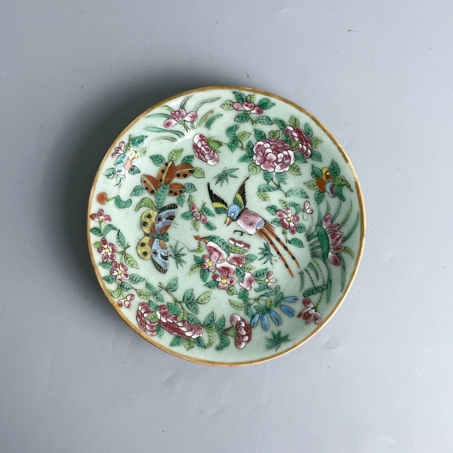 M25FT00A309 - 道光豆青釉锦上添花小盘