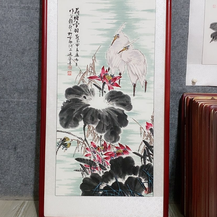 【闪购商品】国画书画作品带框125×65厘米
