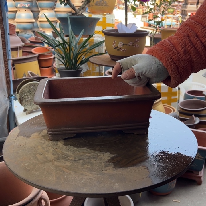 紫砂宜兴紫砂花盆仿古马槽29