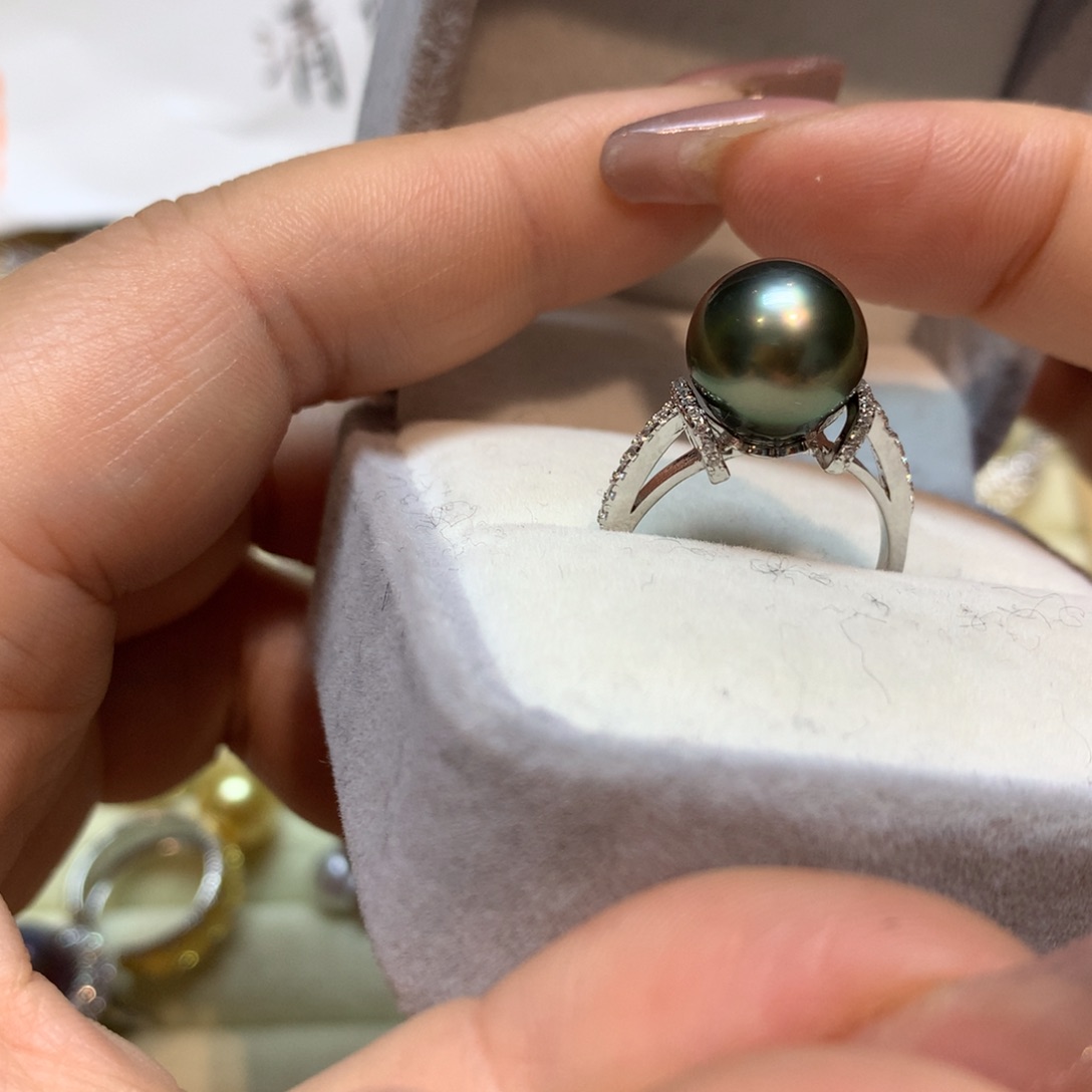 海水珍珠戒指银S925镶嵌