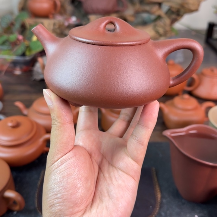 紫砂茶壶热****究紫砂壶 景舟石瓢 紫泥290cc