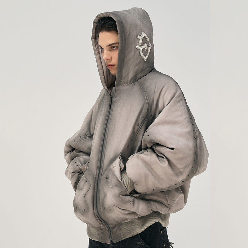 GLACIERBOY 24A/W“RAP STAR”SERIES水洗做旧·撞钉珍珠棉衣外套