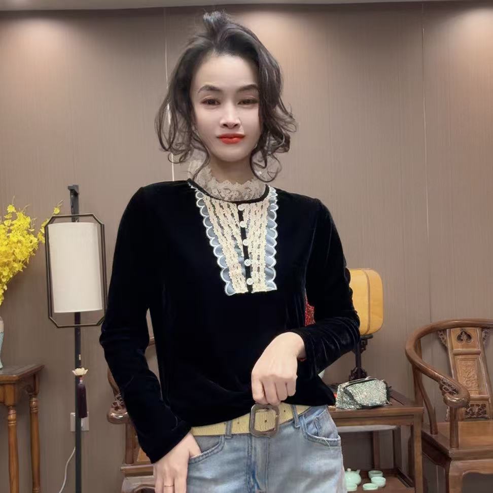 【峰姐优品】8367【MD】气质款减龄丝绒衫