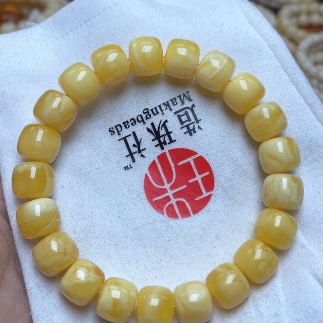 蜜蜡裸石未镶嵌11m蜜蜡手串