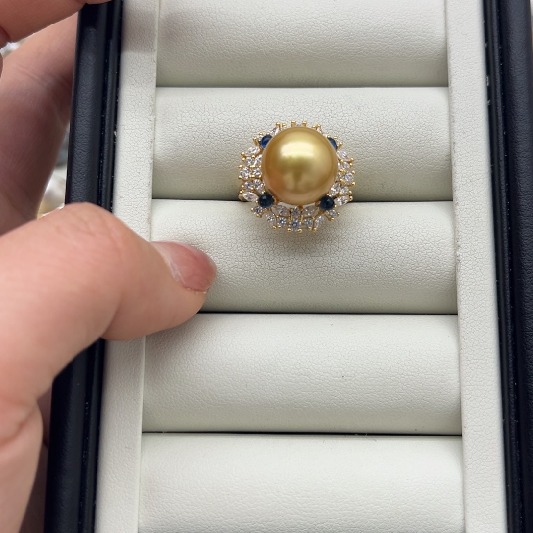 海水珍珠戒指银S925镶嵌