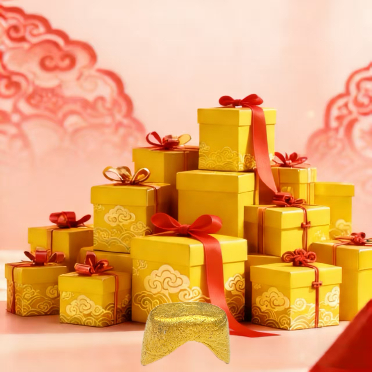 雪涧源创庸正春节风格轻职风精美礼盒挂件-K927