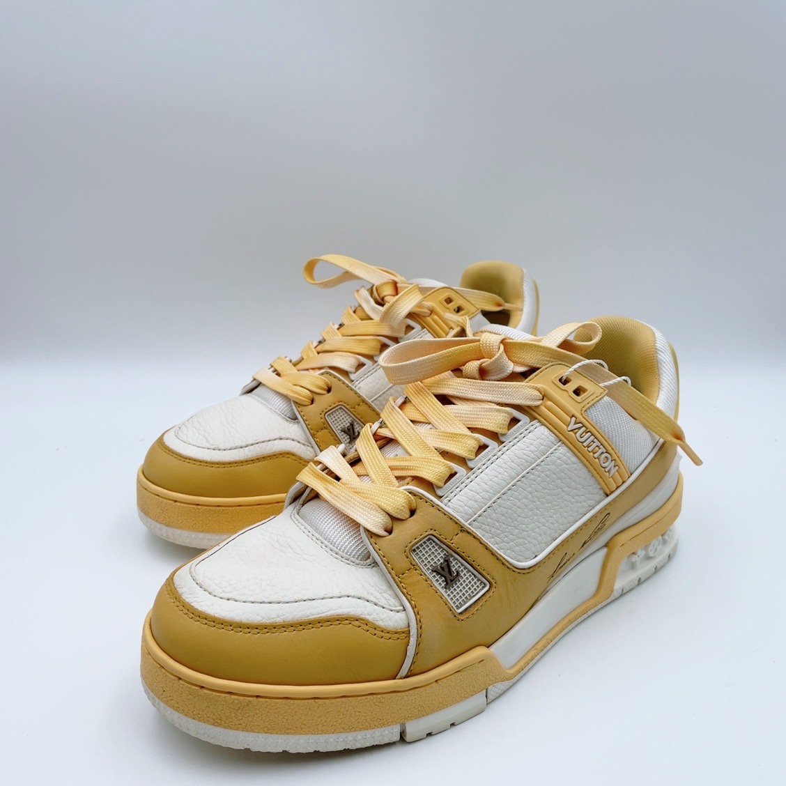 95新 LouisVuitton/路易威登 37码白黄trainer板鞋my532