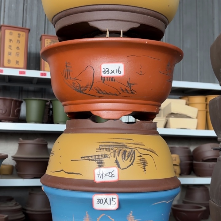 紫砂花盆100-4。      