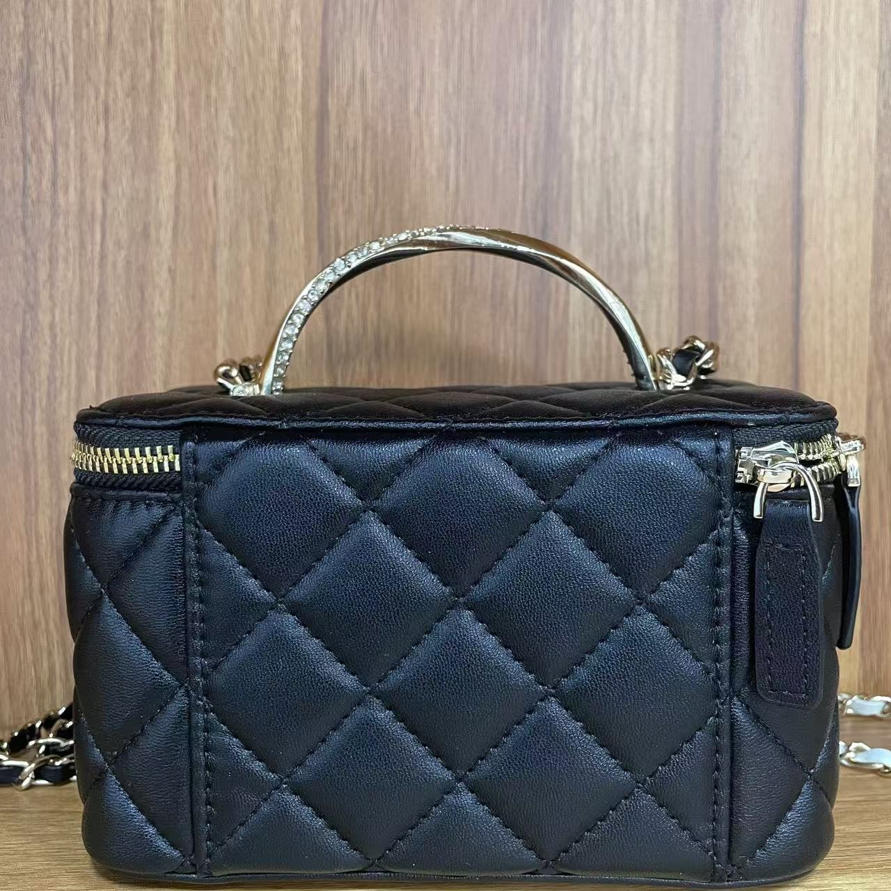 时尚潮流真皮新款女包 化妆盒 0455 黑色