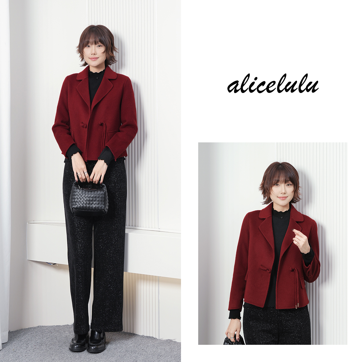 alicelulu 不施粉黛.羊毛外套柔糯细腻典雅国风S2145695Ur