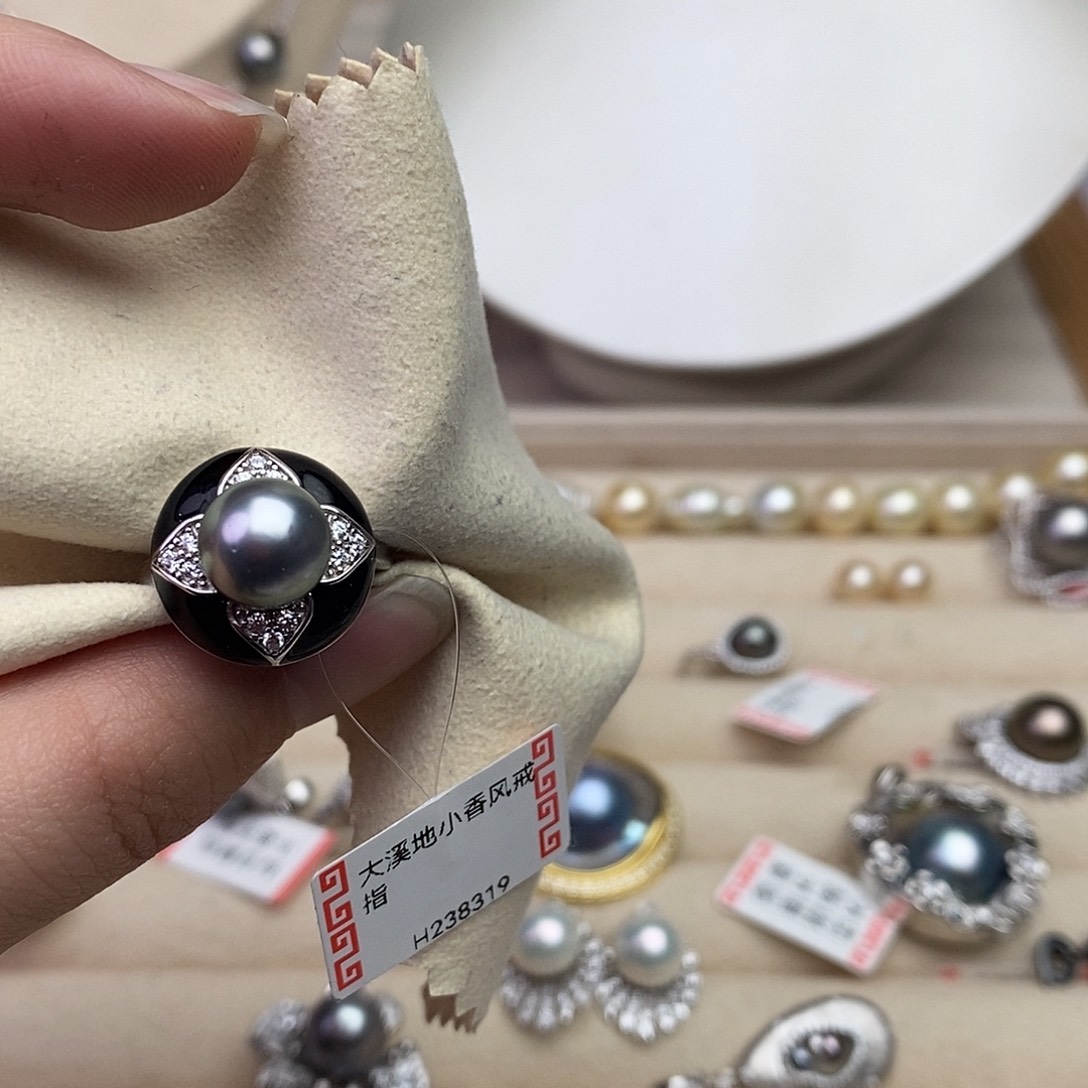 海水珍珠戒指银S925镶嵌