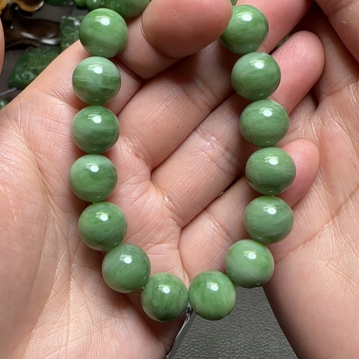 和田玉（碧玉）手链未镶嵌