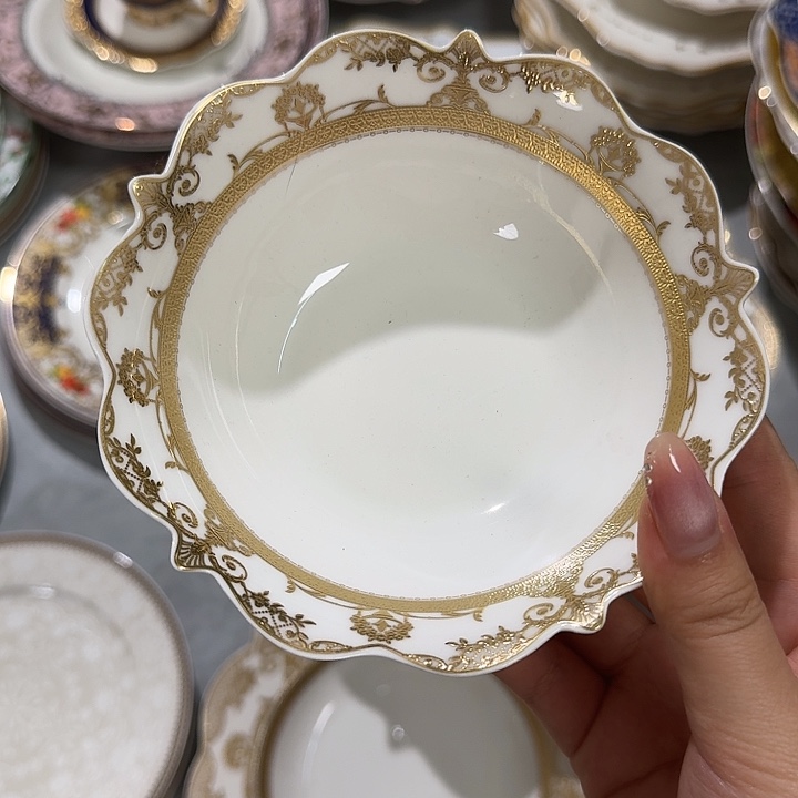 凤***丽瓷5.4英寸金边小碗2个