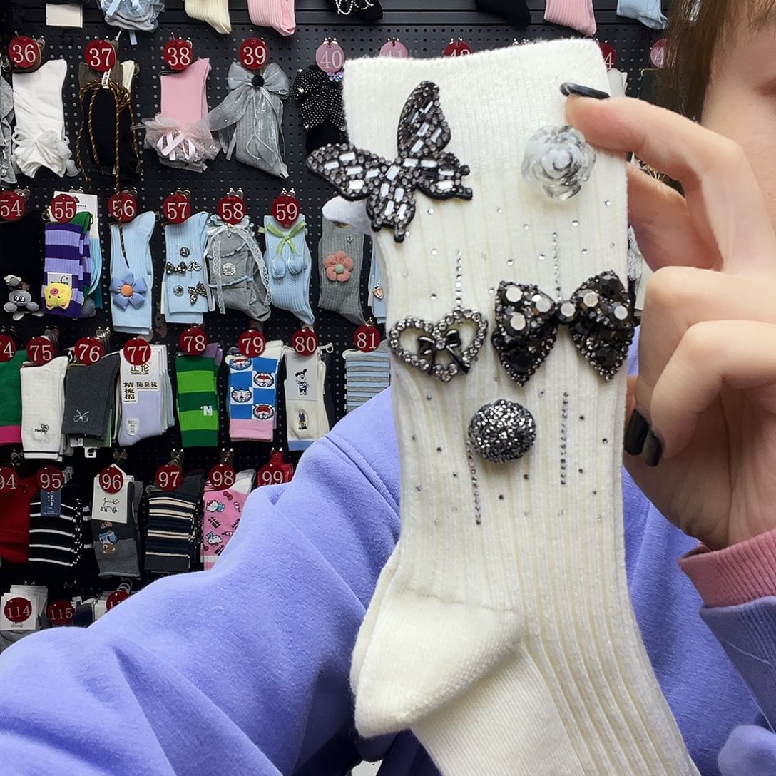 棉红白黑各一双直播间