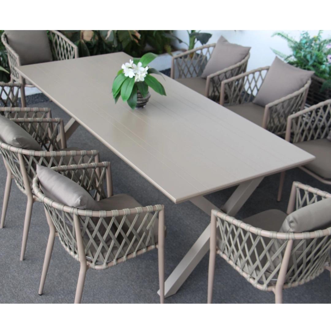 户外桌椅组合露台庭院小花园铝合金桌椅绳编椅子编织座椅铝制