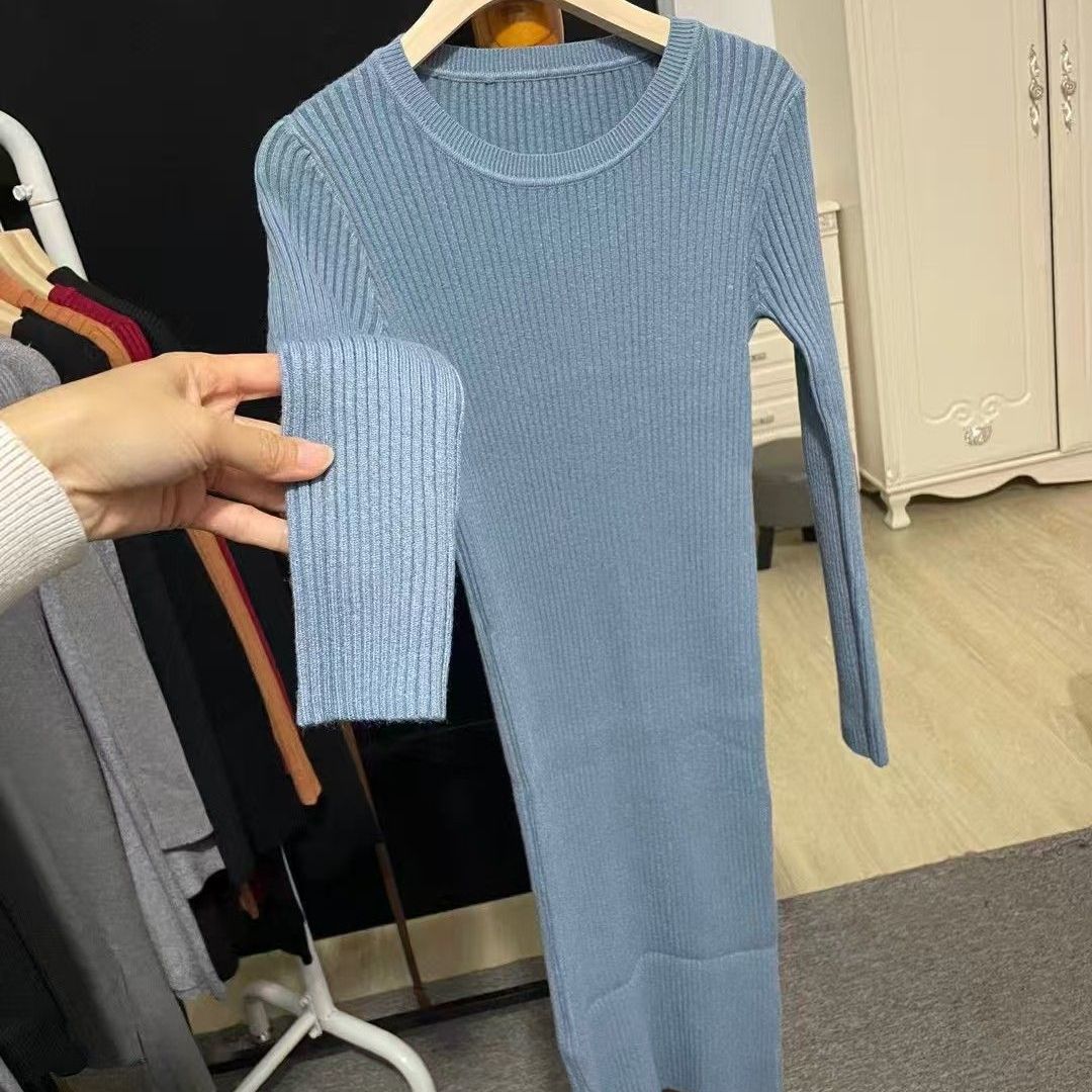 秋冬纯欲修身显瘦针织包臀连衣裙女内搭时尚打底裙