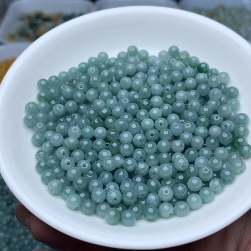 【闪购商品】翡翠手链未镶嵌卡4.7冰蓝水100颗