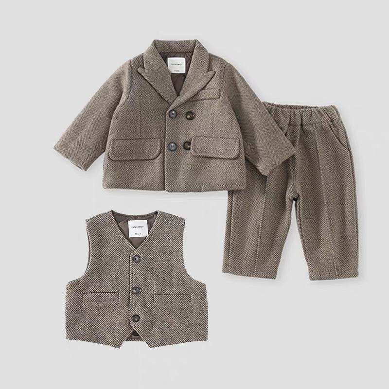儿童礼服西装套装三件套