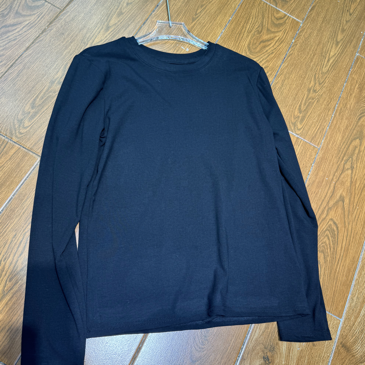 纯色圆领长袖T恤女早秋新款韩系显瘦百搭内搭打底衫上衣281