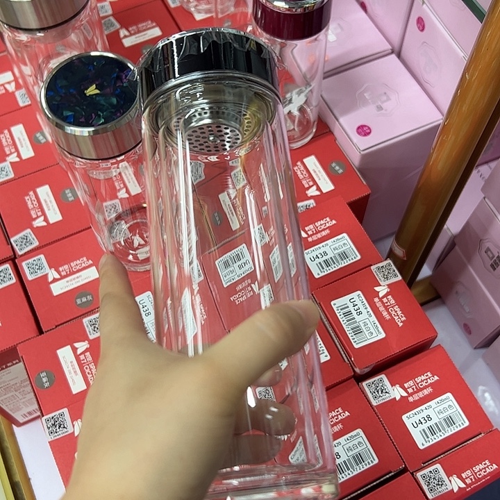手工艺品琉璃深海蓝双层玻璃杯3301028