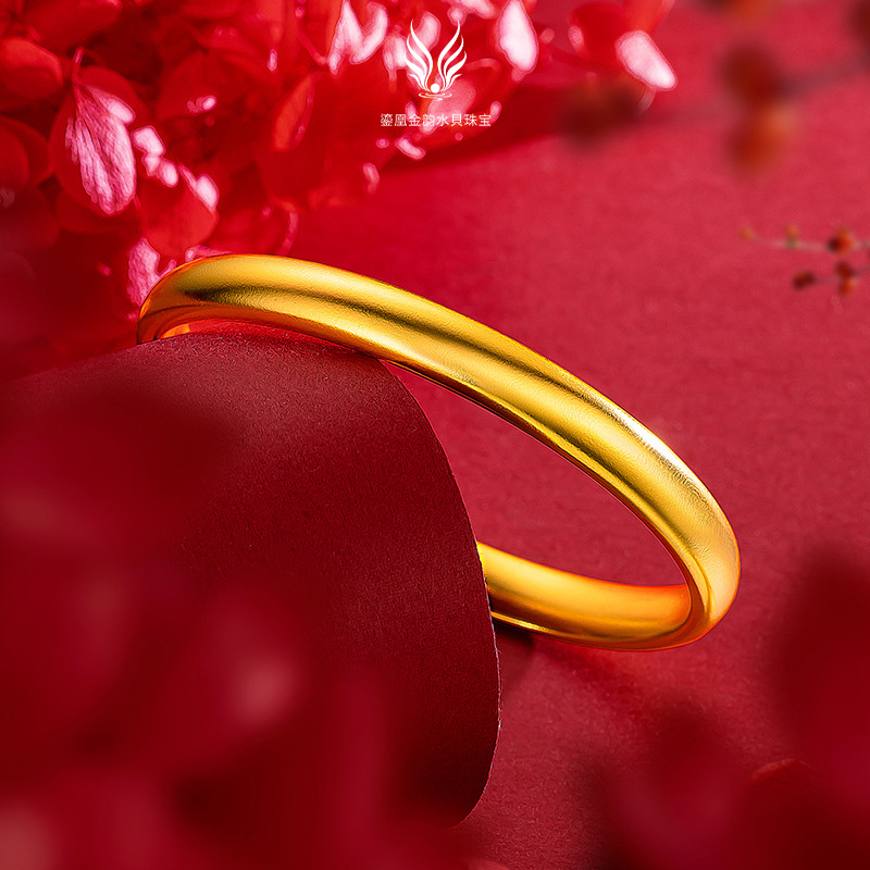 铜合金手镯 小师妹 素圈手镯无缝复古素面7mm传承手环