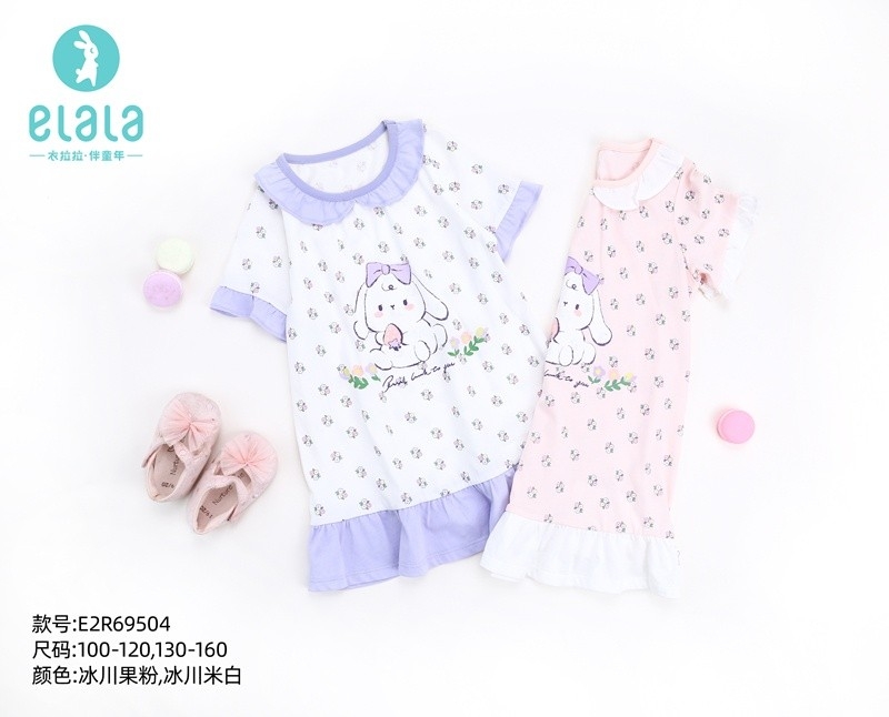 【乖宝小贝】拉拉夏季新款冰川棉家居服睡裙
