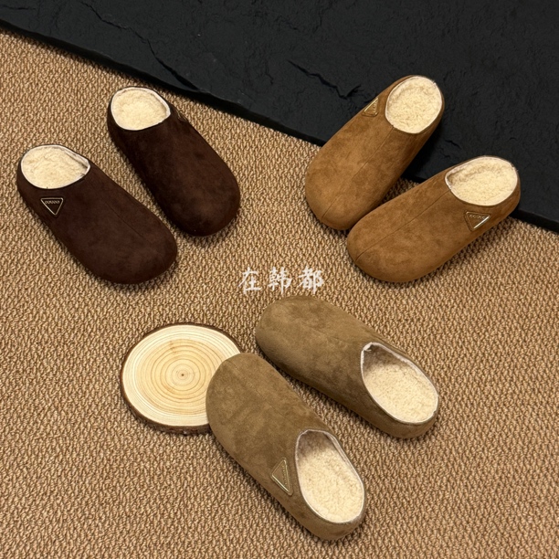 【ZHD】懒人拖极简风设计～学院风秋冬保暖极简风百搭女包头拖鞋620