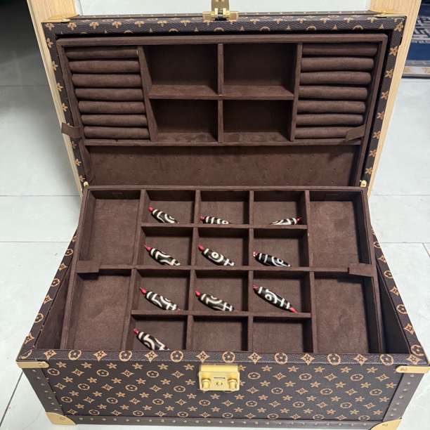 首饰盒/箱 首饰盒耳环复古奢华手表饰品盒木质格子古风