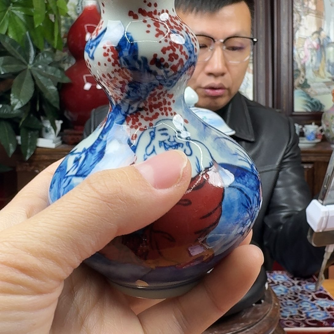 摆件陶景德镇陶瓷手工花瓶