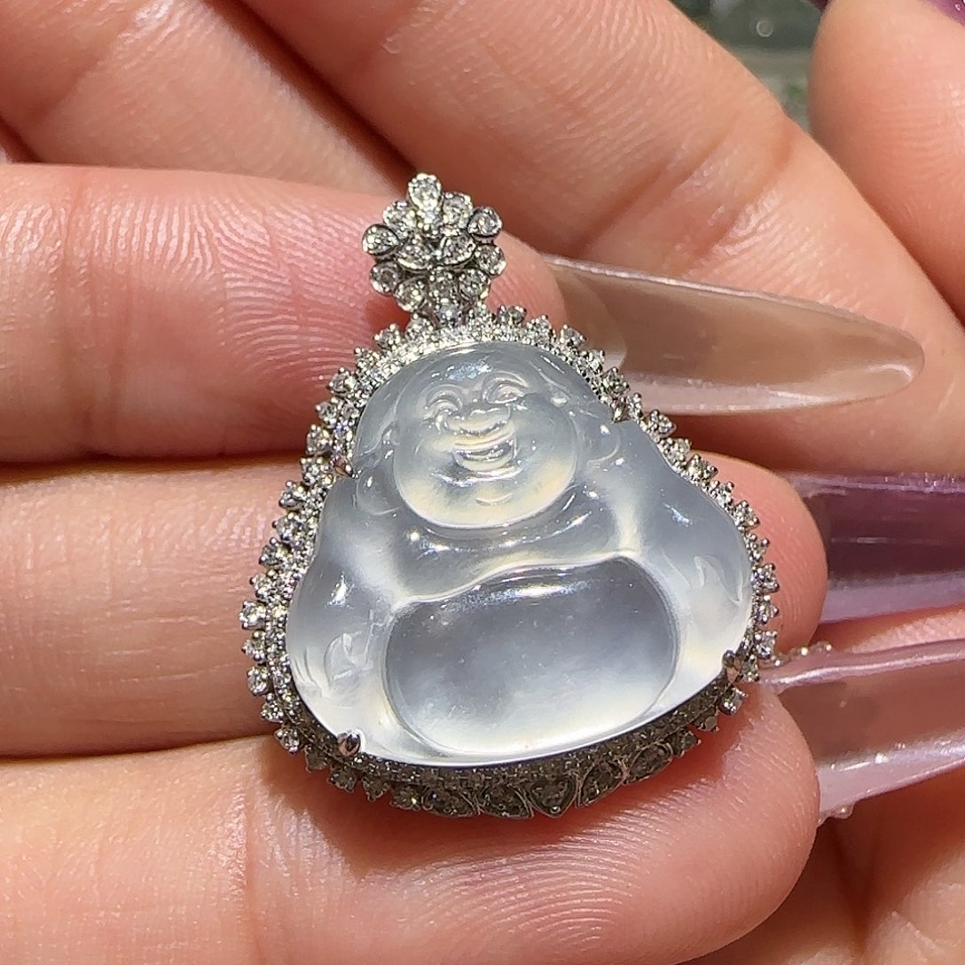 【闪购商品】颈饰18K金镶嵌翡翠天然