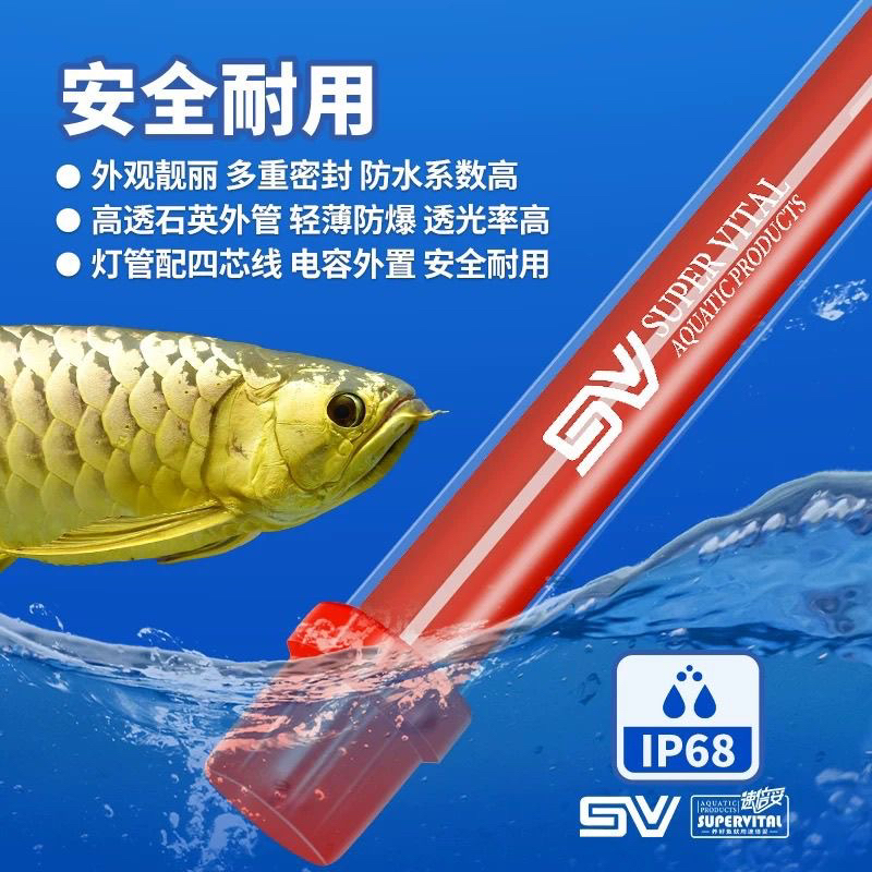速倍妥UV灯照明潜水灯观赏鱼专用红龙金龙增色发色三基色T5防水灯
