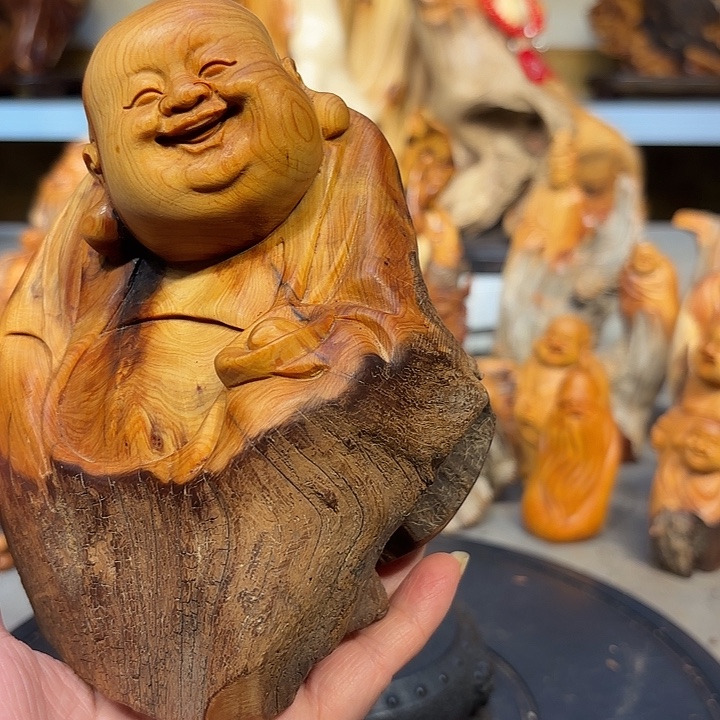 柏木太行崖柏弥勒佛