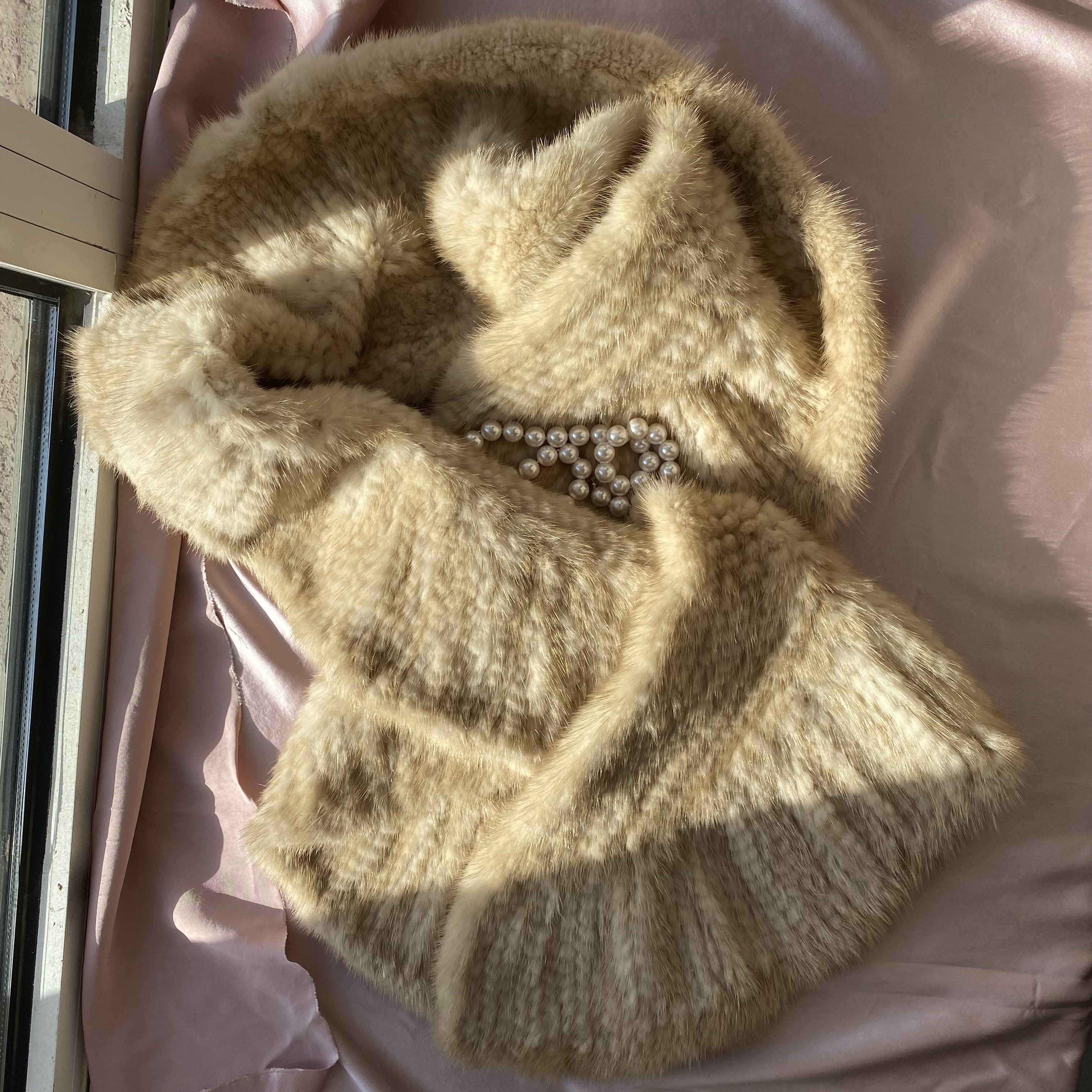 水貂披肩韩版品质披肩纯手工荷叶边大围巾保暖