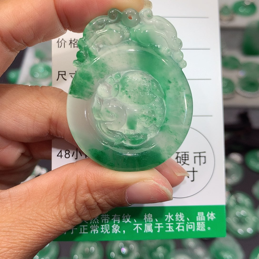 颈饰未镶嵌石英质玉（非洲翠）