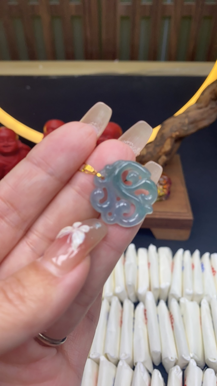 天然a货翡翠18k花616