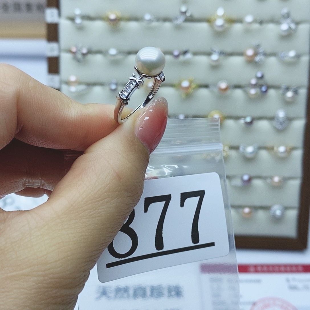 淡水珍珠戒指银S925镶嵌L*?877