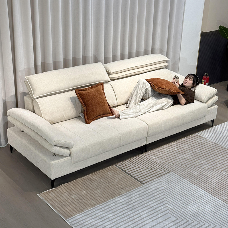 【现货年前到】M27极简慵懒风大坐深棉麻雪尼尔布艺沙发客厅家用