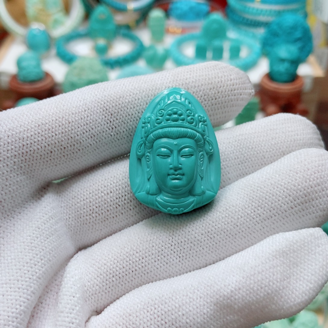 绿松石未镶嵌观音