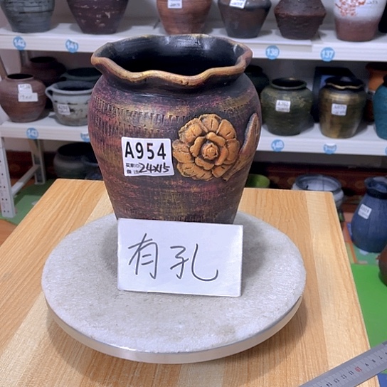 红陶手工制作工艺花盆