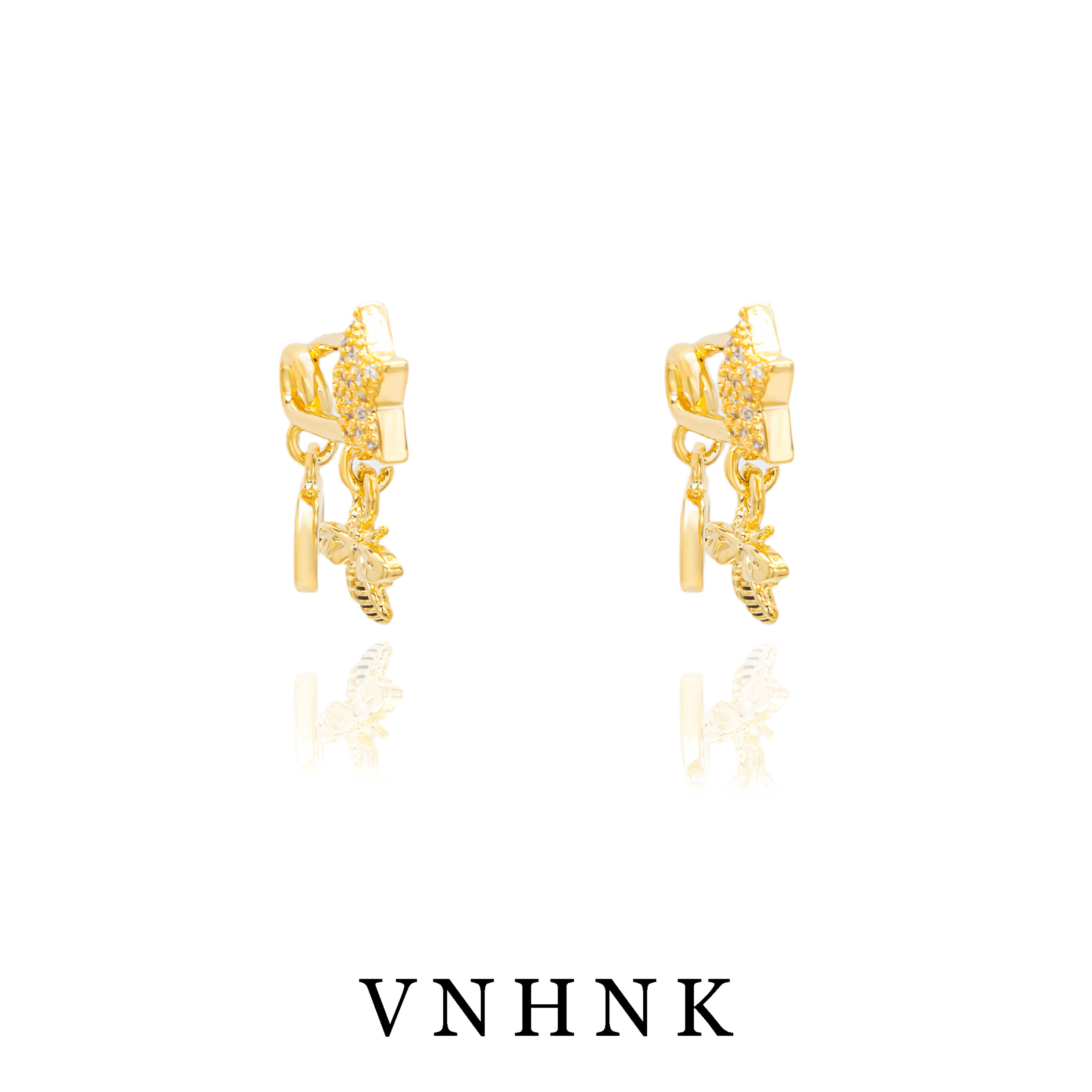 铜合金合成锆石耳饰 美可儿   M125  金色时尚气质耳环