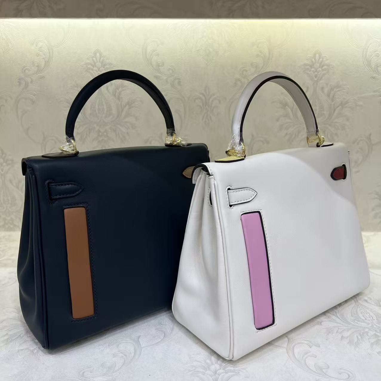 Laugh Queen手工打造真皮女士包时尚包包 10157 拼色 单口袋 25cm