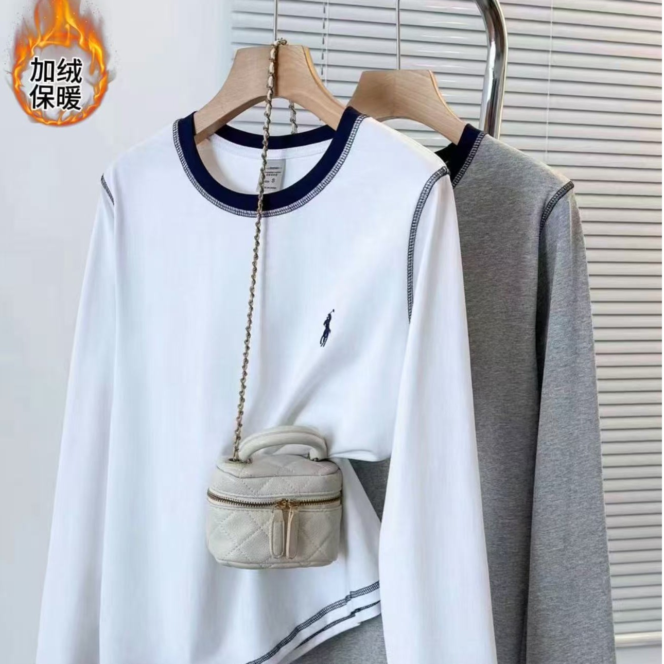 福利款·长袖糯米绒·卖一件少一件【刺绣~小战马】百搭保暖长袖25135