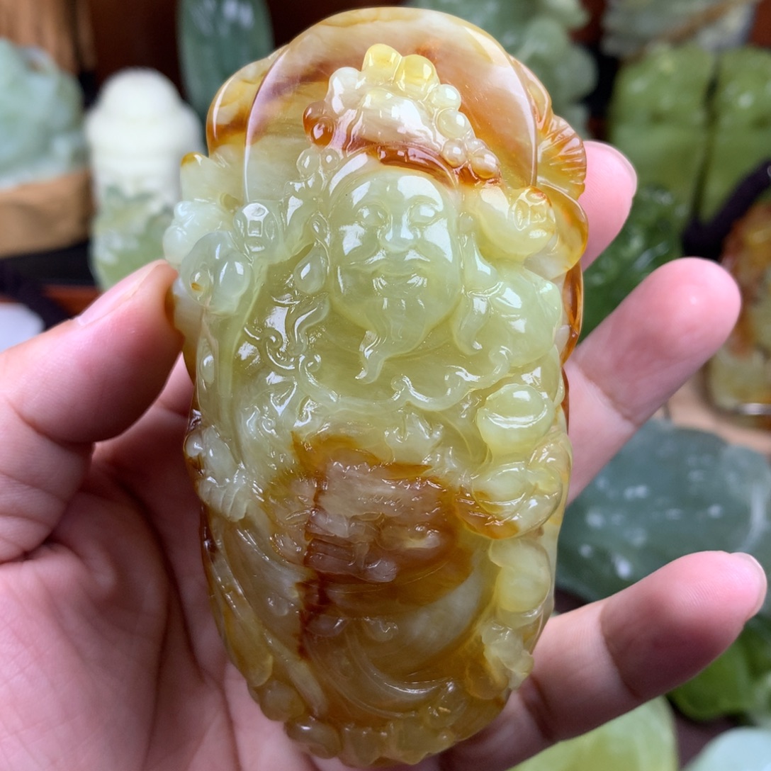 未镶嵌岫玉手把件
