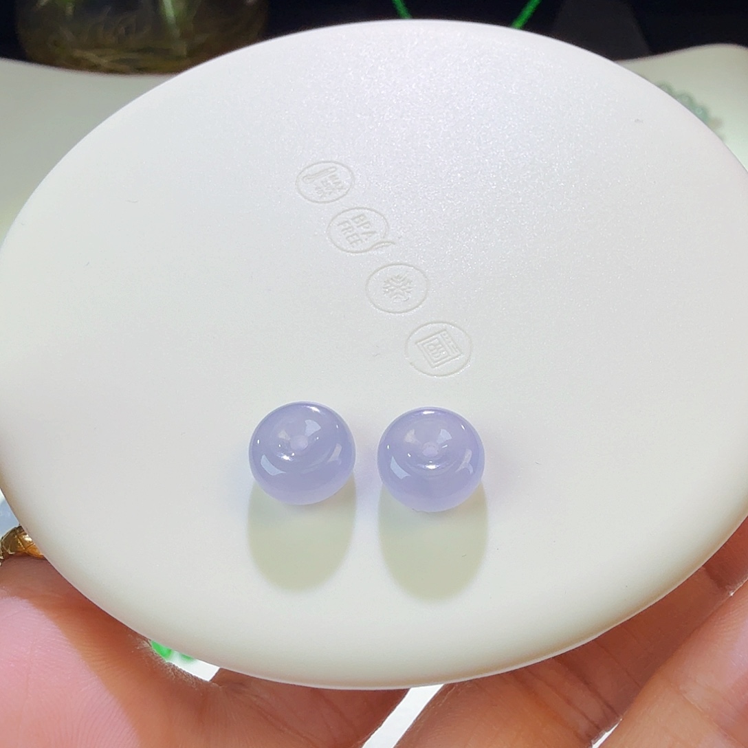 翡翠裸石蓝紫冰肉扣