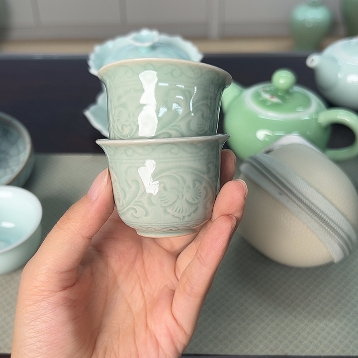龙泉云间青瓷小米茶器