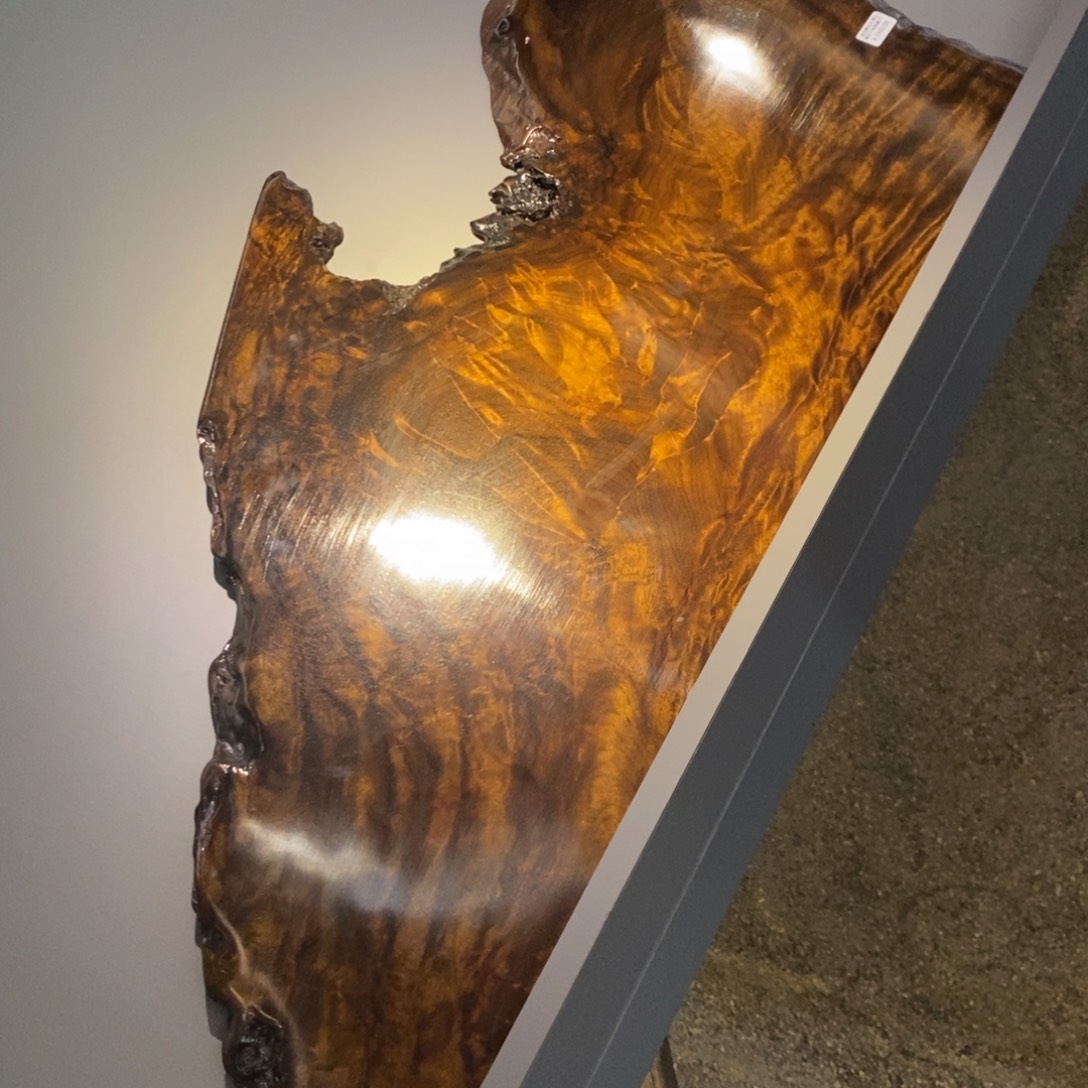 金丝楠乌木满火焰纹干泡盘