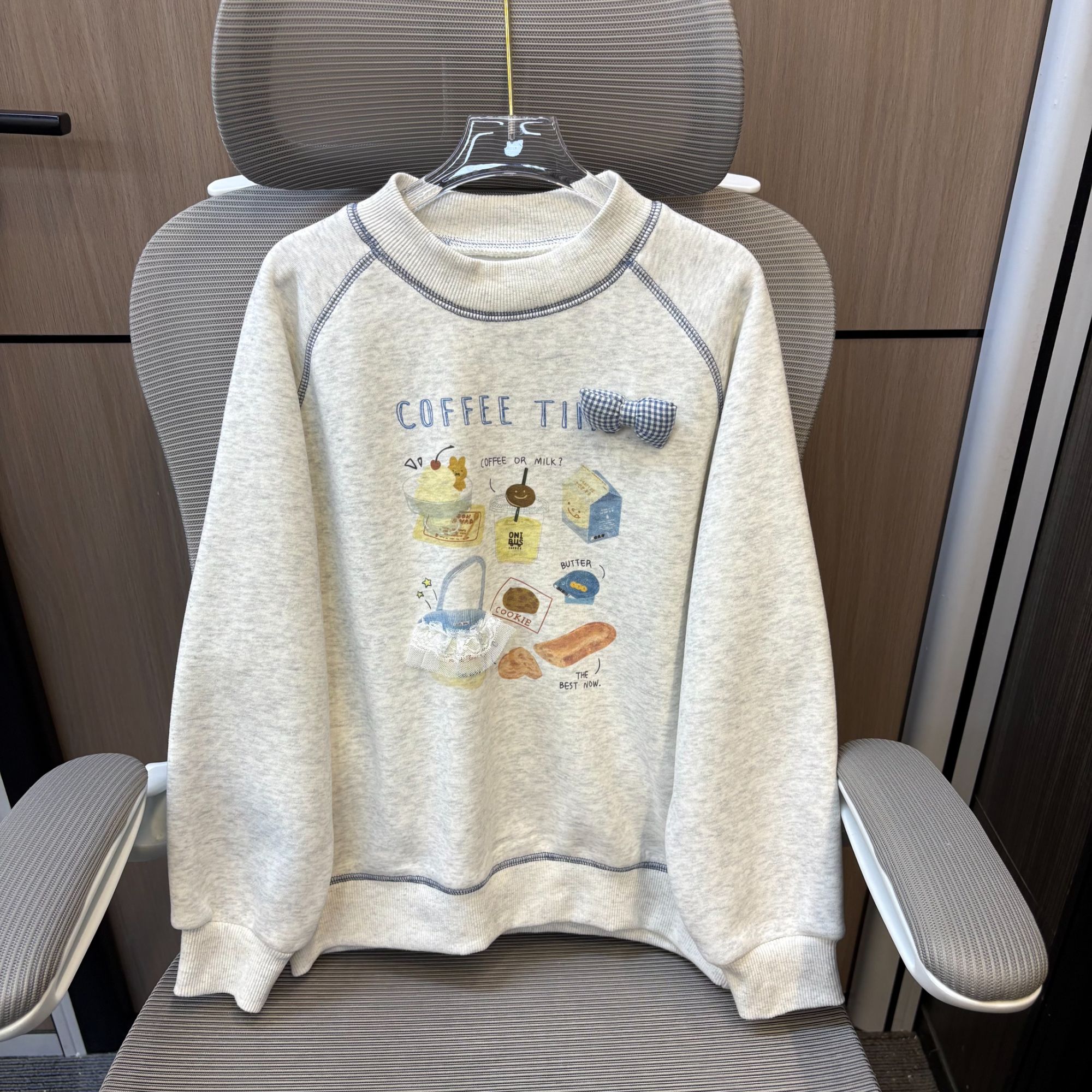 冬款韩范蝴蝶结甜品加绒女童圆领卫衣 F268 268 R