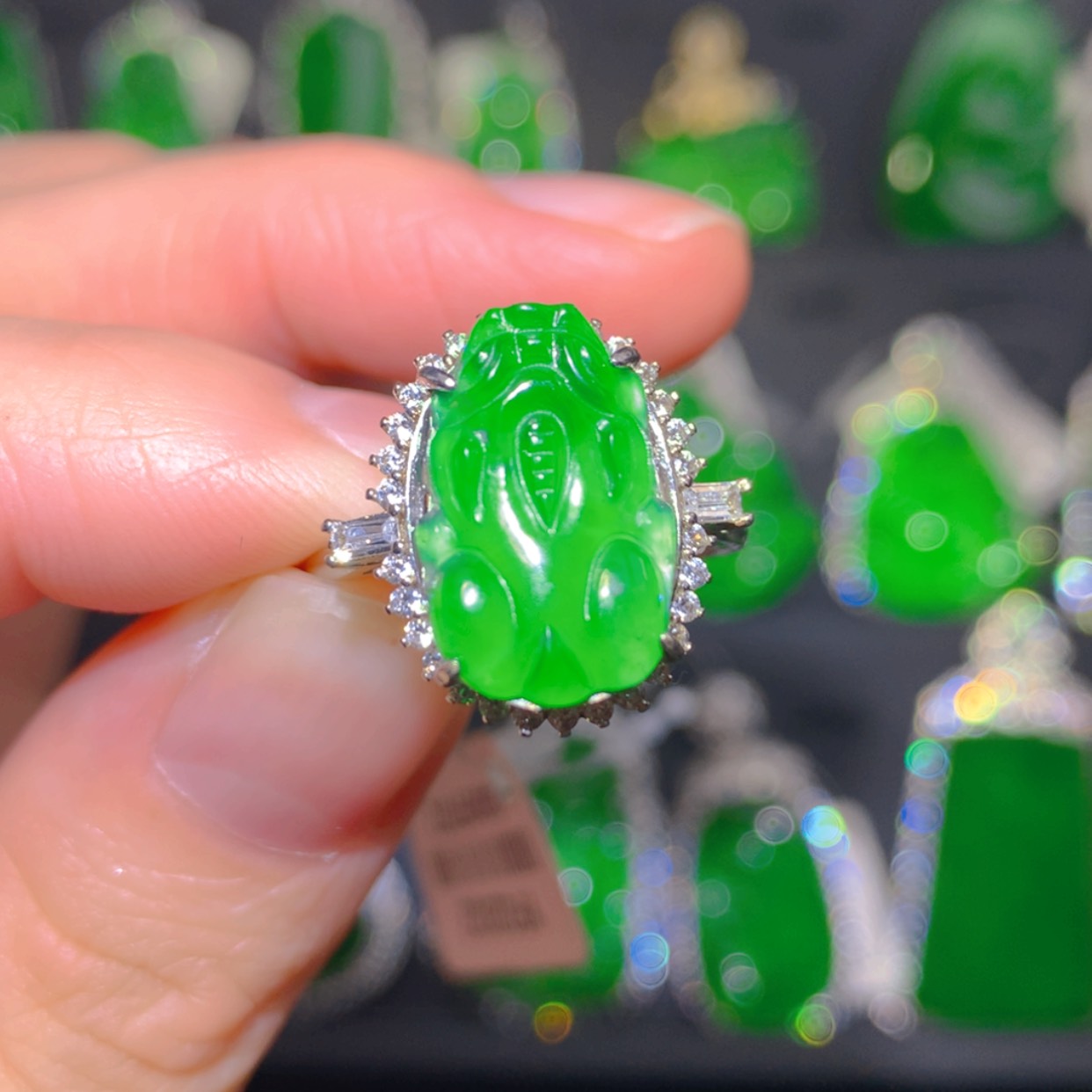 【闪购商品】翡翠戒指银S925镶嵌111111