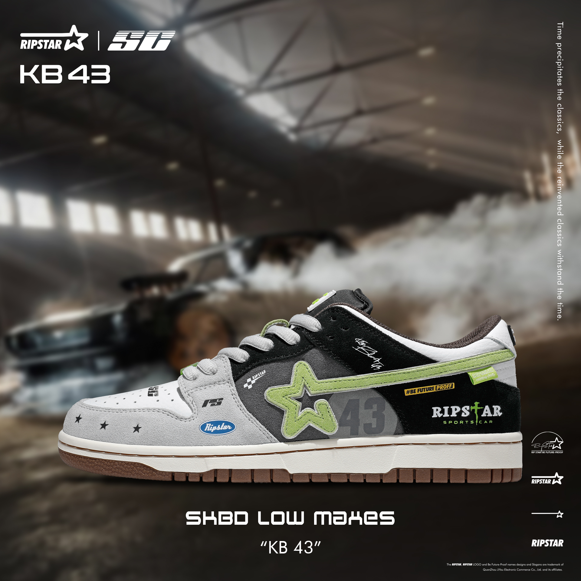 RIPSTAR【KB43】SKBD Low 秋季复古板鞋情侣运动鞋百搭潮牌男女鞋子